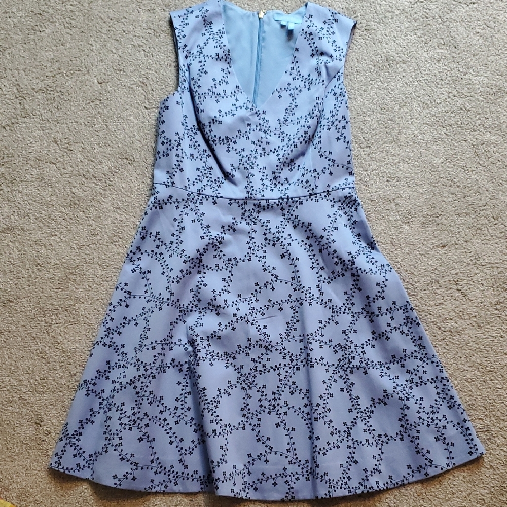 Draper James Blue Sleeveless Plunge Midi Dress